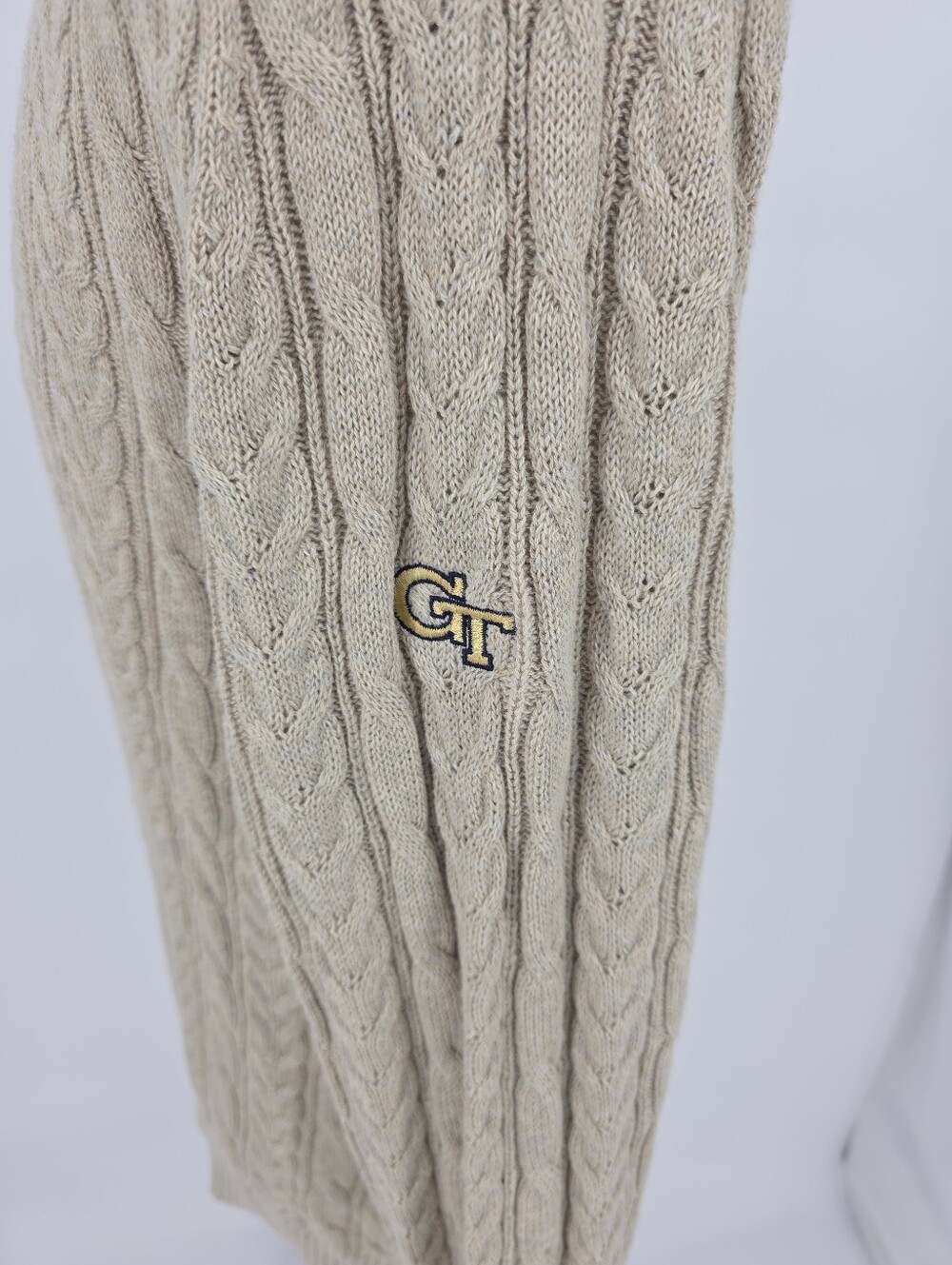 Bobby Jones Georgia Tech Sweater Mens XL NWT Cotton Wool Cable Knit GT - Picture 4 of 10